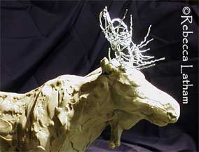 1MoozBnzPROct05 Moose Sculpture   Precast Bronze