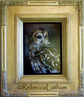 BarredOwlFramedOct05 Whistle Pik Galleries Miniature Show