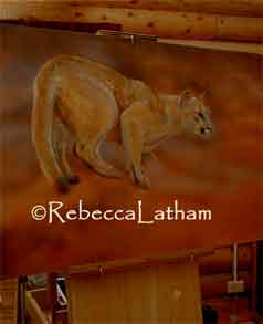 Cougar Painting in Progress by Rebecca Latham