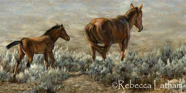 Following Mom -- Painting by Rebecca Latham