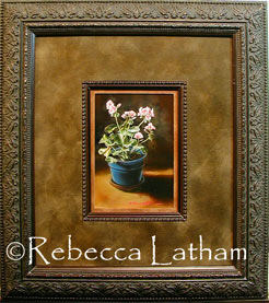 Potted Geranium miniature watercolor painting by Rebecca Latham for Objects of Desire miniature and small works show at Miller Gallery in Cincinnati, Ohio Potted Geranium miniature watercolor painting by Rebecca Latham for Objects of Desire miniature and small works show at Miller Gallery in Cincinnati, Ohio