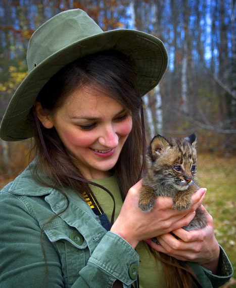 Rebecca and Bobcat kitten