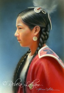 Wrapped in Red - Native American Portrait RLatham023 206x300 Collection for the Clymer Museum of Art