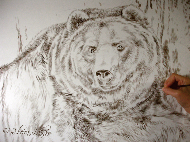 Grizzly in progress - sepia Grizzlysepia1 Grizzly Bear (Sepia) 24x36